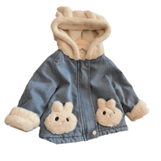 Jaqueta Jeans Infantil Forrada com Pelúcia Forglows