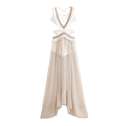 Vestido Feminino Longo Fluído com Transparência Forglows