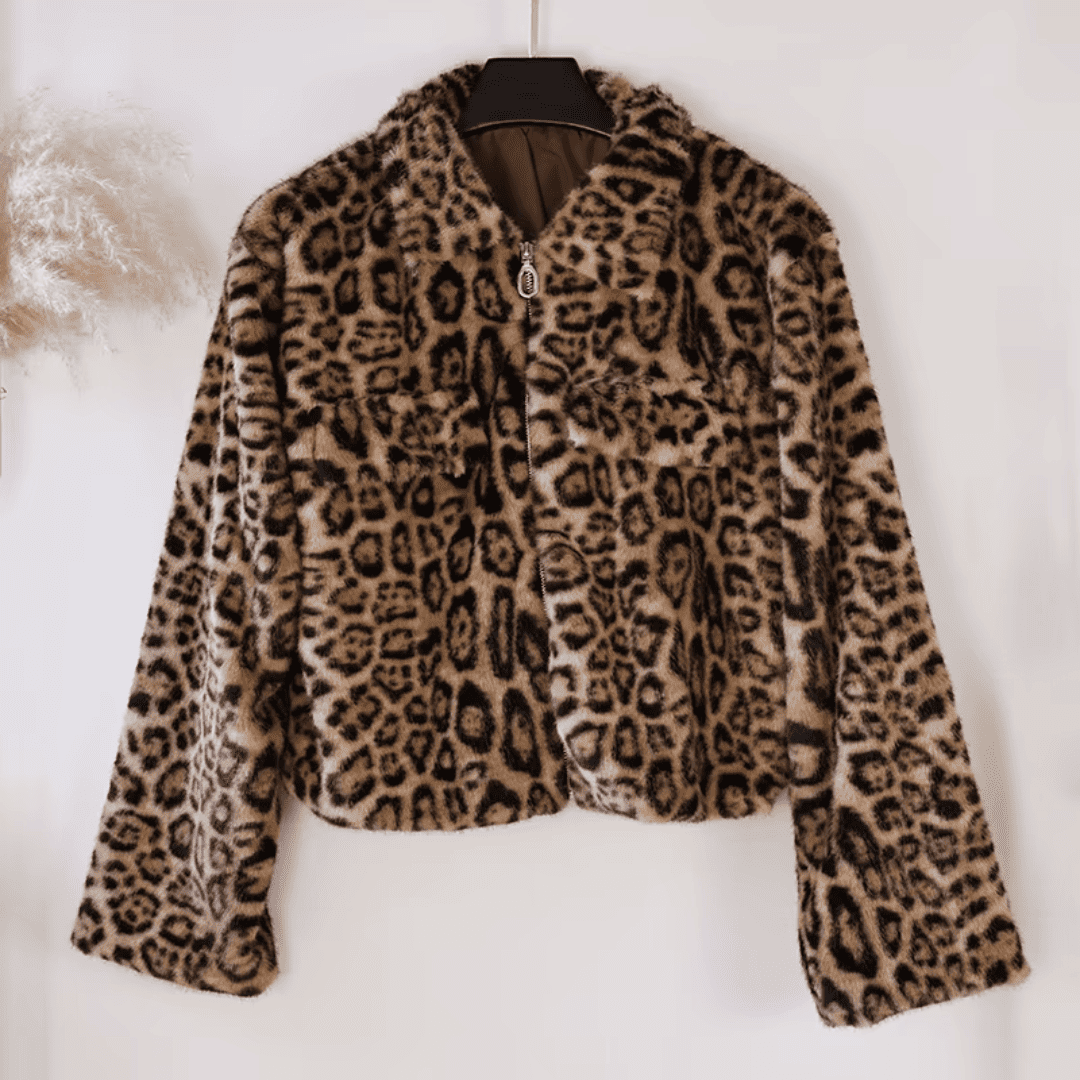 Jaqueta Feminina de Pelos Leopard Forglows