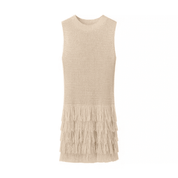 Vestido Feminino Curto de Tricô com Franjas Forglows