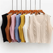 Colete de Tricô Feminino + Camisete Branco Forglows