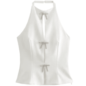 Blusa Feminina Frente Única com Laços Bella Forglows
