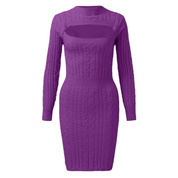 Vestido Feminino Manga Longa Tricot Petúnia Forglows