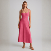 Vestido Feminino Midi Plissado Forglows