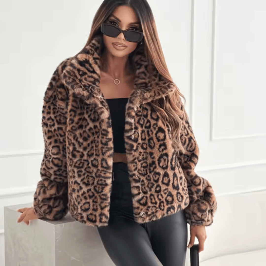 Jaqueta Feminina de Pelos Leopard Forglows