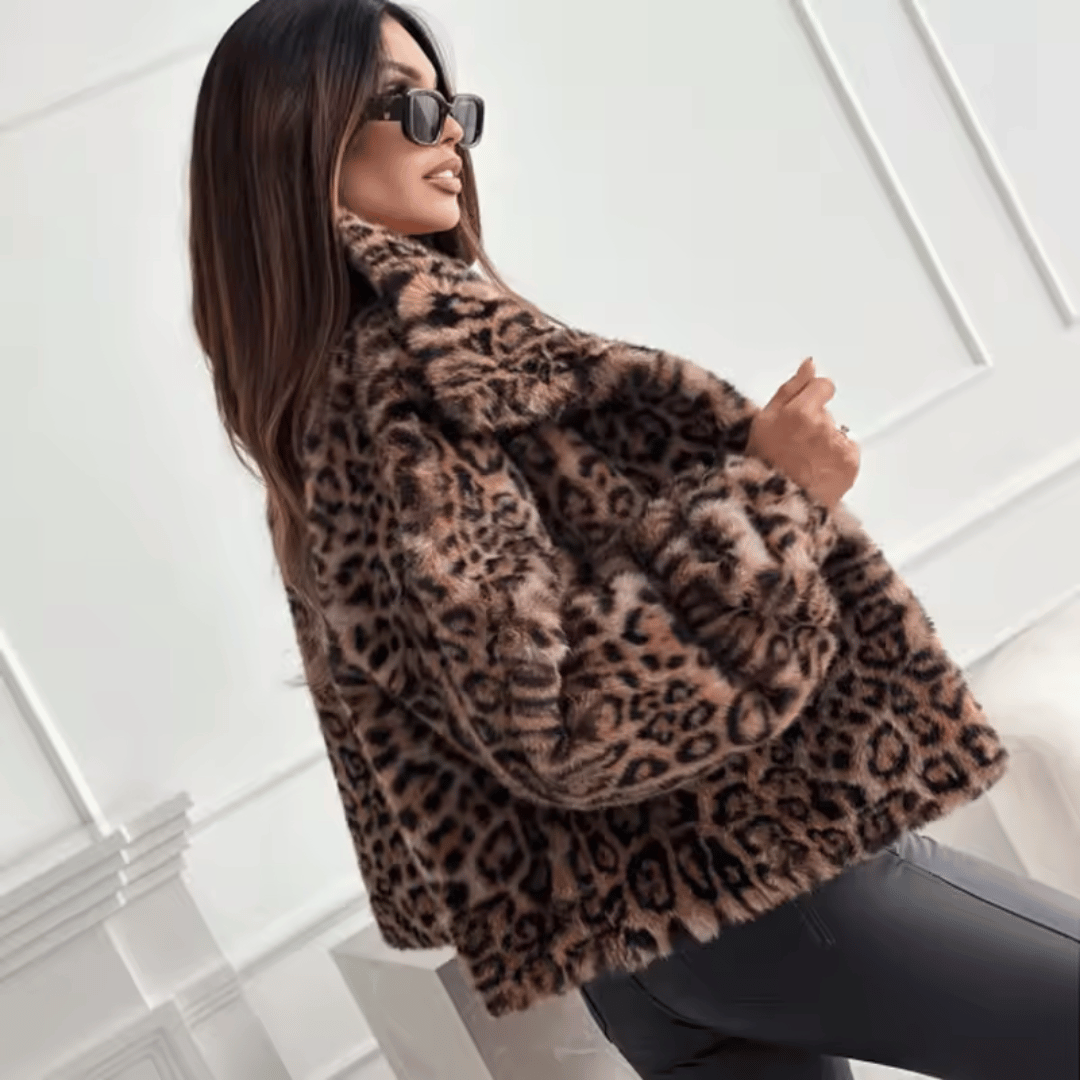 Jaqueta Feminina de Pelos Leopard Forglows