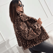 Jaqueta Feminina de Pelos Leopard Forglows