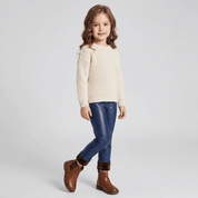 Calça de Couro Infantil com Pelúcia Forglows