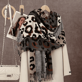 Xale Feminino em Cashmere Animal Print Colorido