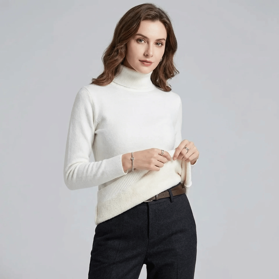 Suéter Feminino Gola Alta Peluciado Forglows