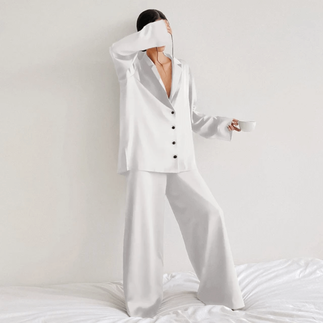 Pijama Feminino de Seda Forglows