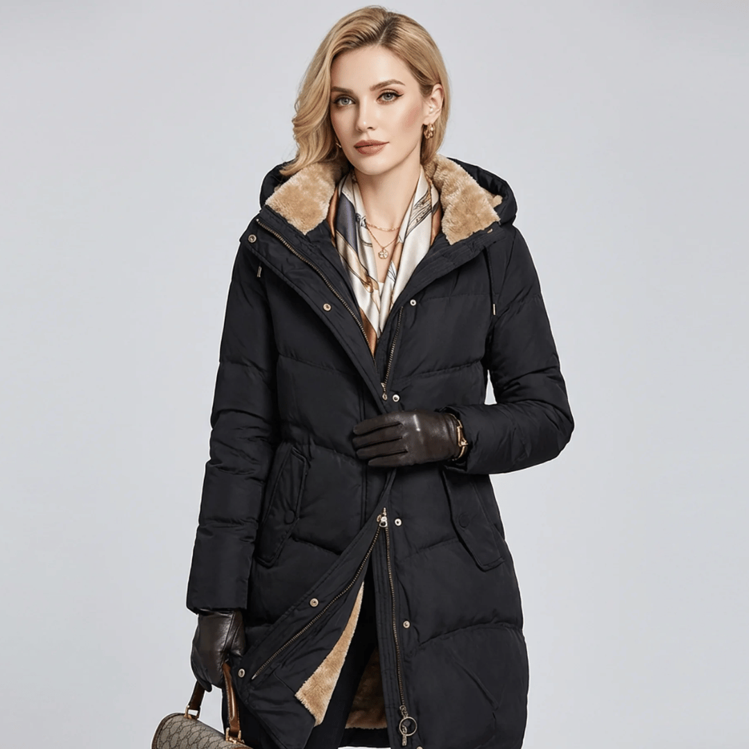 Parka Feminina Grossa com Pelúcia e Capuz Forglows