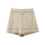 Shorts Feminino de Linho Bordado Forglows