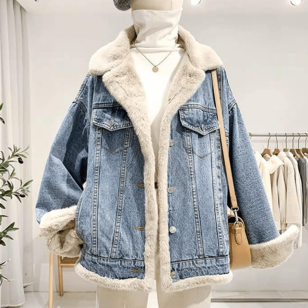 Jaqueta Feminina Jeans Peluciada Forglows