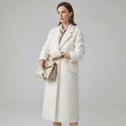Sobretudo Feminino de Lã Branco Forglows