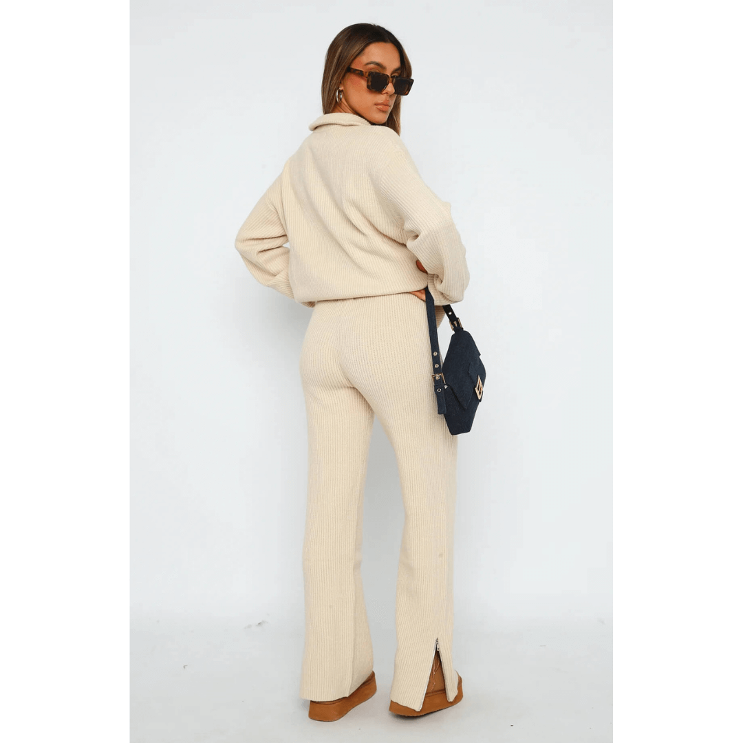Conjunto Feminino Calça e Casaco Tricot Aerolook Forglows