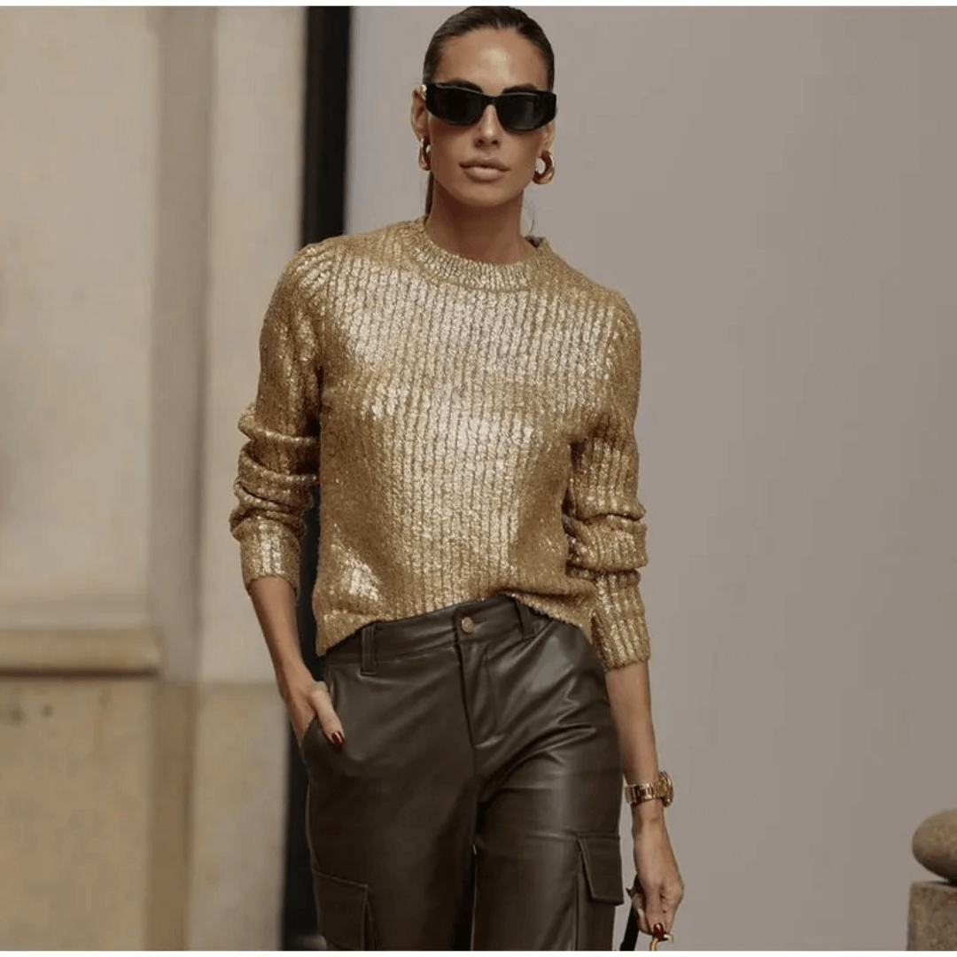 Suéter Feminino de Tricô Craquelado Forglows