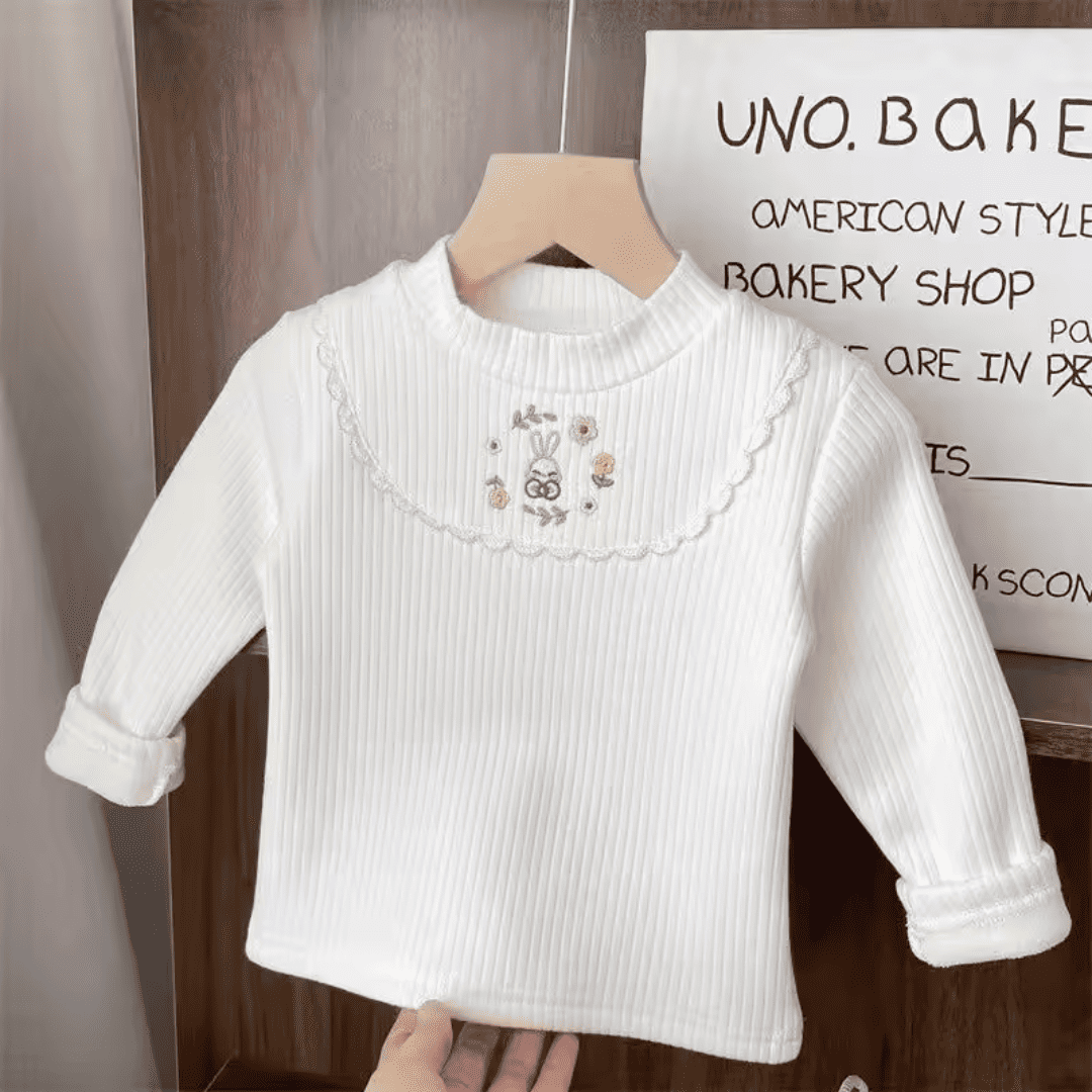 Blusa Infantil Manga Longa Forrada com Bordado Forglows