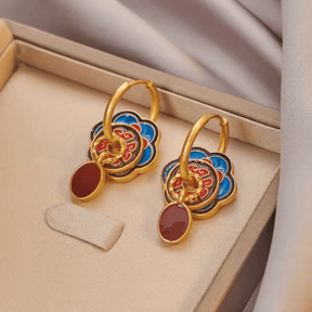 Brinco Argola com Pingentes Mandala