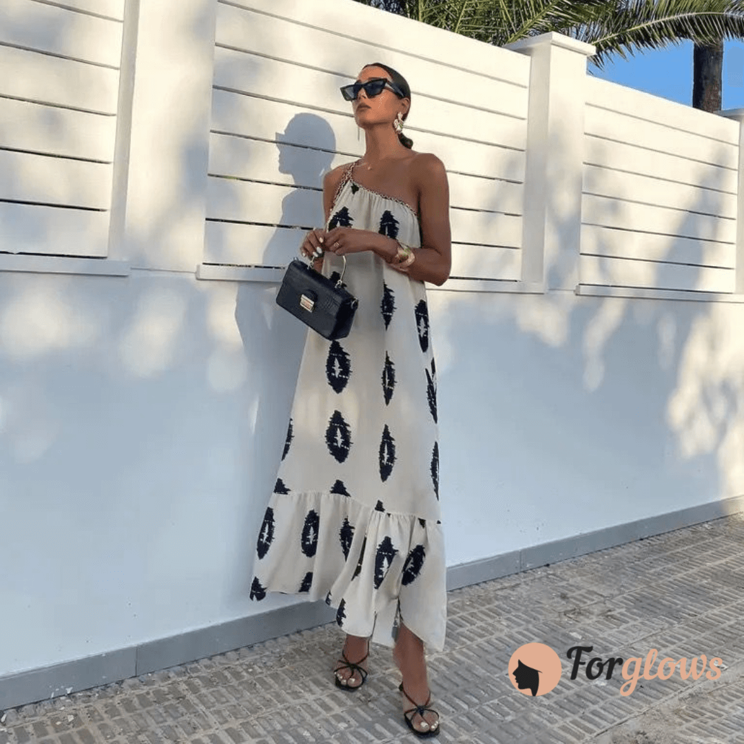 Vestido Feminino Um Ombro Só Boho Karen Forglows