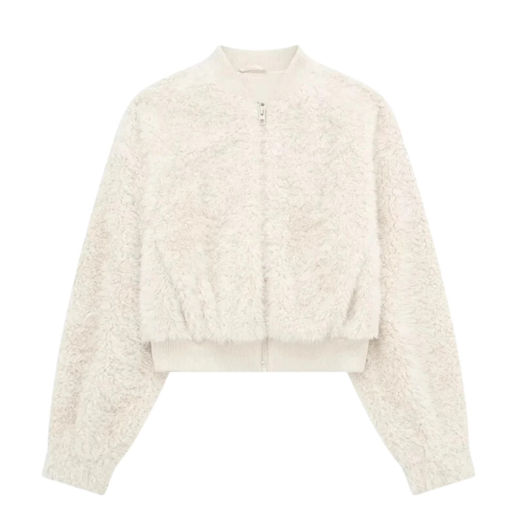 Jaqueta Feminina Bomber Cropped em Pelo Forglows