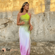 Vestido Feminino Acetinado Tie Die Forglows