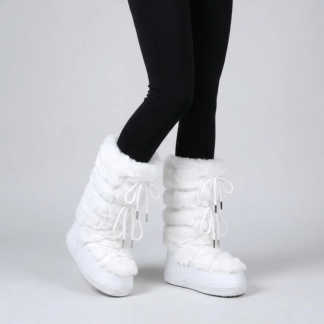 Bota Feminina para Neve Antiderrapante com Pelúcia Forglows