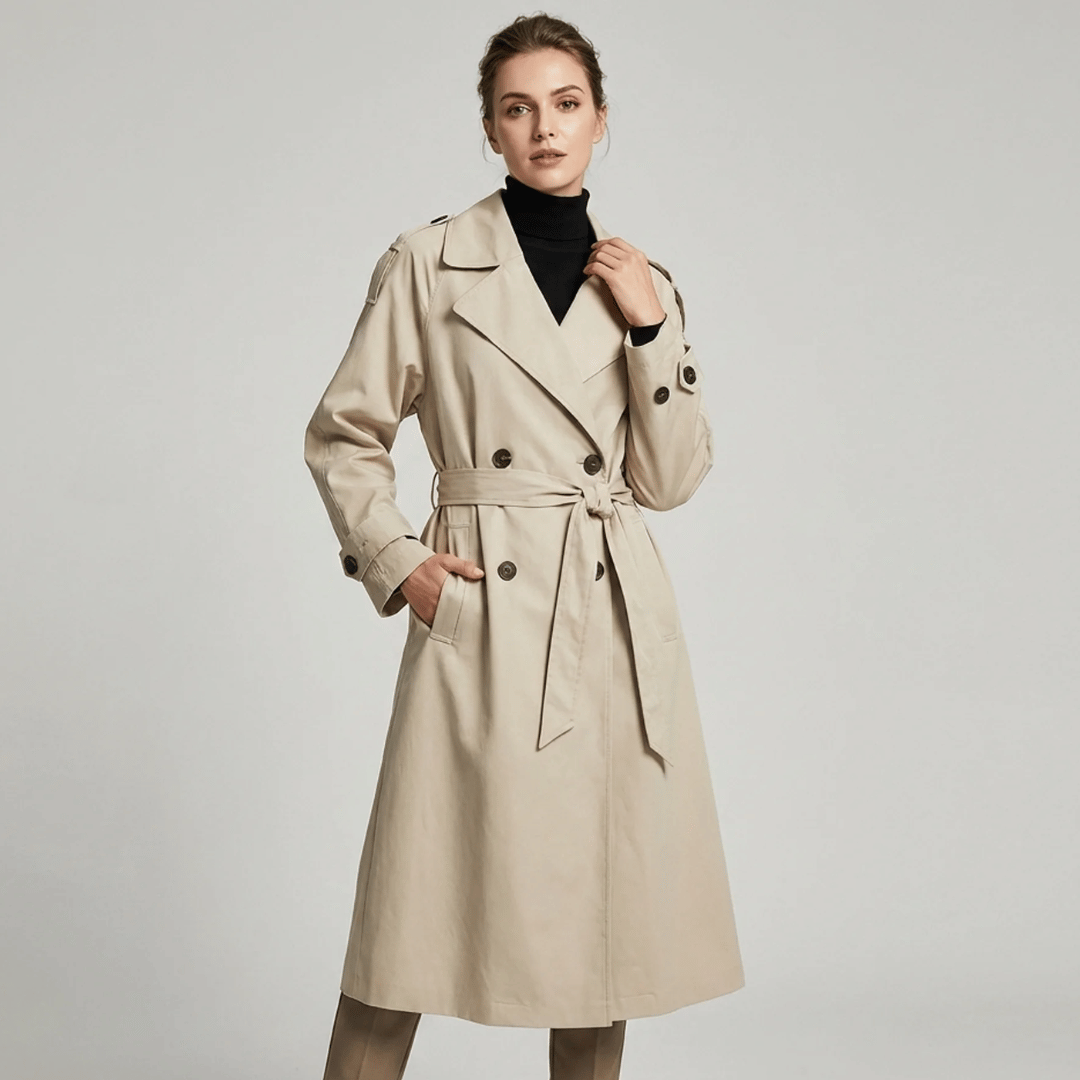 Trench Coat Feminino Alongado com Faixa para Amarração Forglows