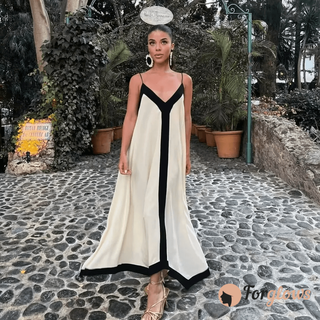 Vestido Feminino Midi Bicolor Cloe Forglows