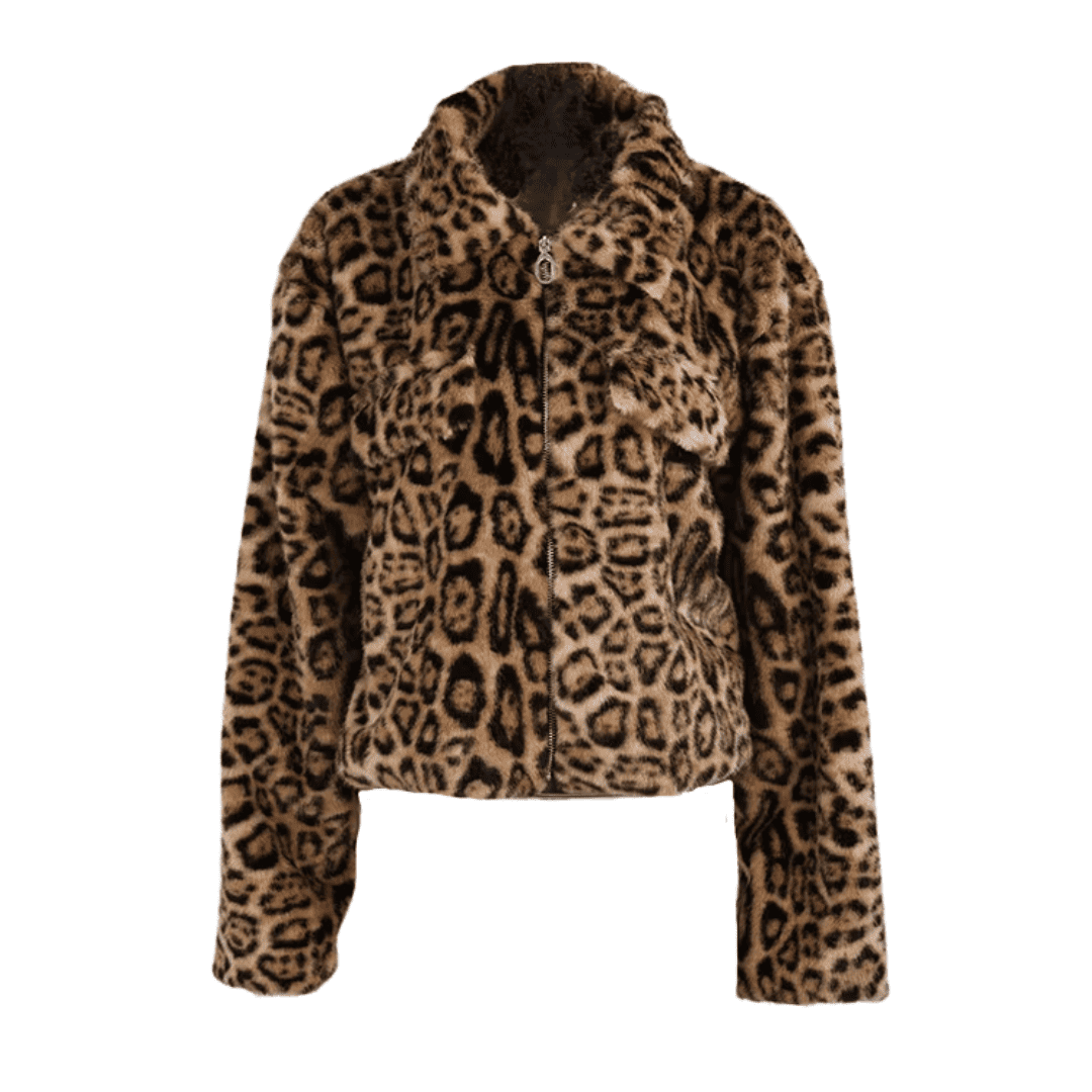 Jaqueta Feminina de Pelos Leopard Forglows