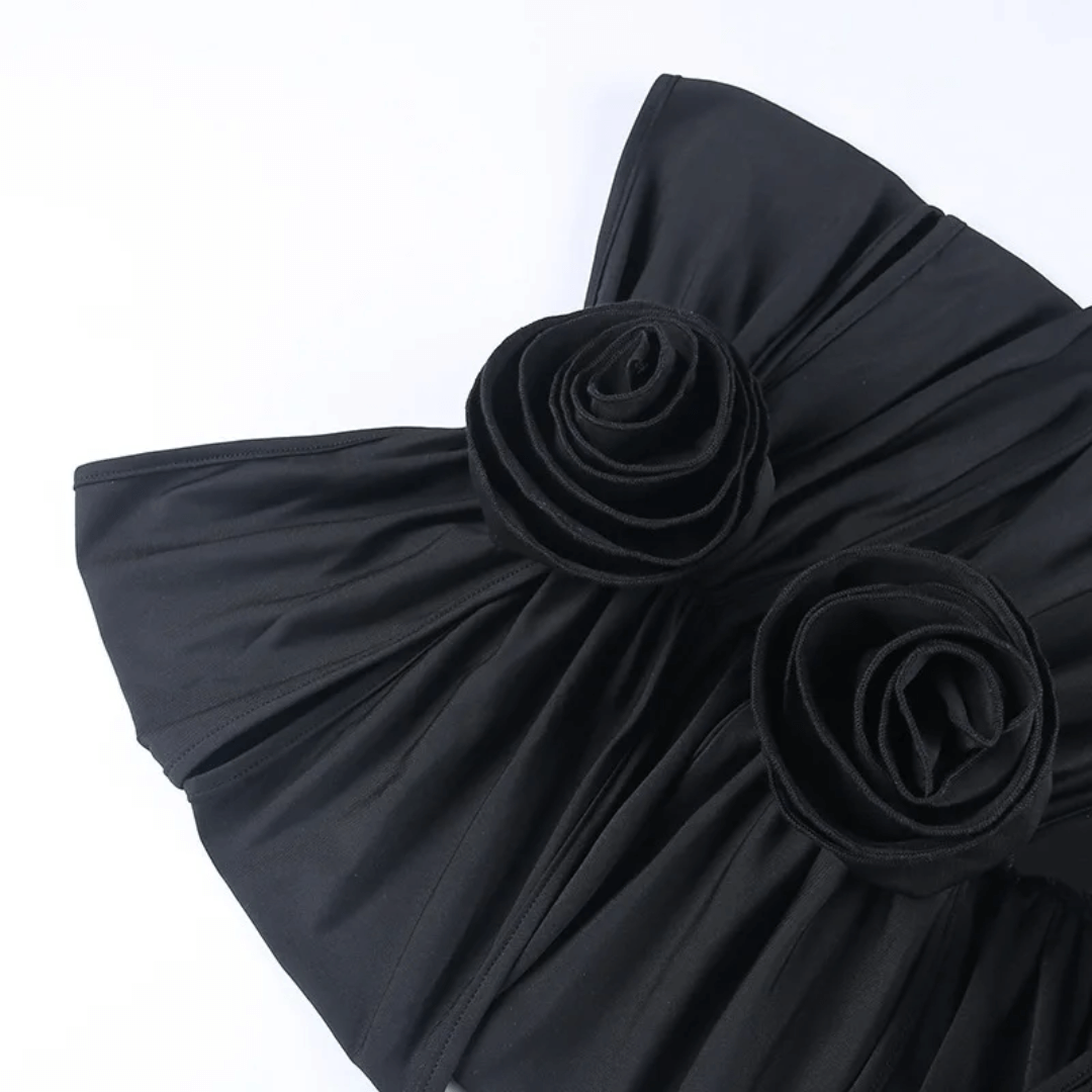 Cropped Feminino Faixas com Flor Marquezine Forglows