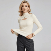 Suéter Feminino Peluciado Decote Assimétrico Forglows