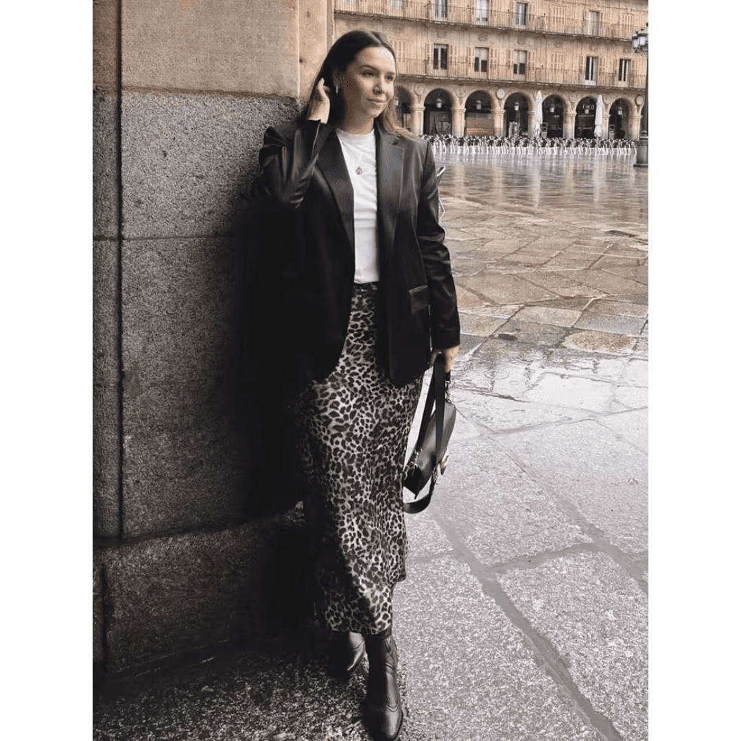 Saia Feminina Midi Leopard Forglows