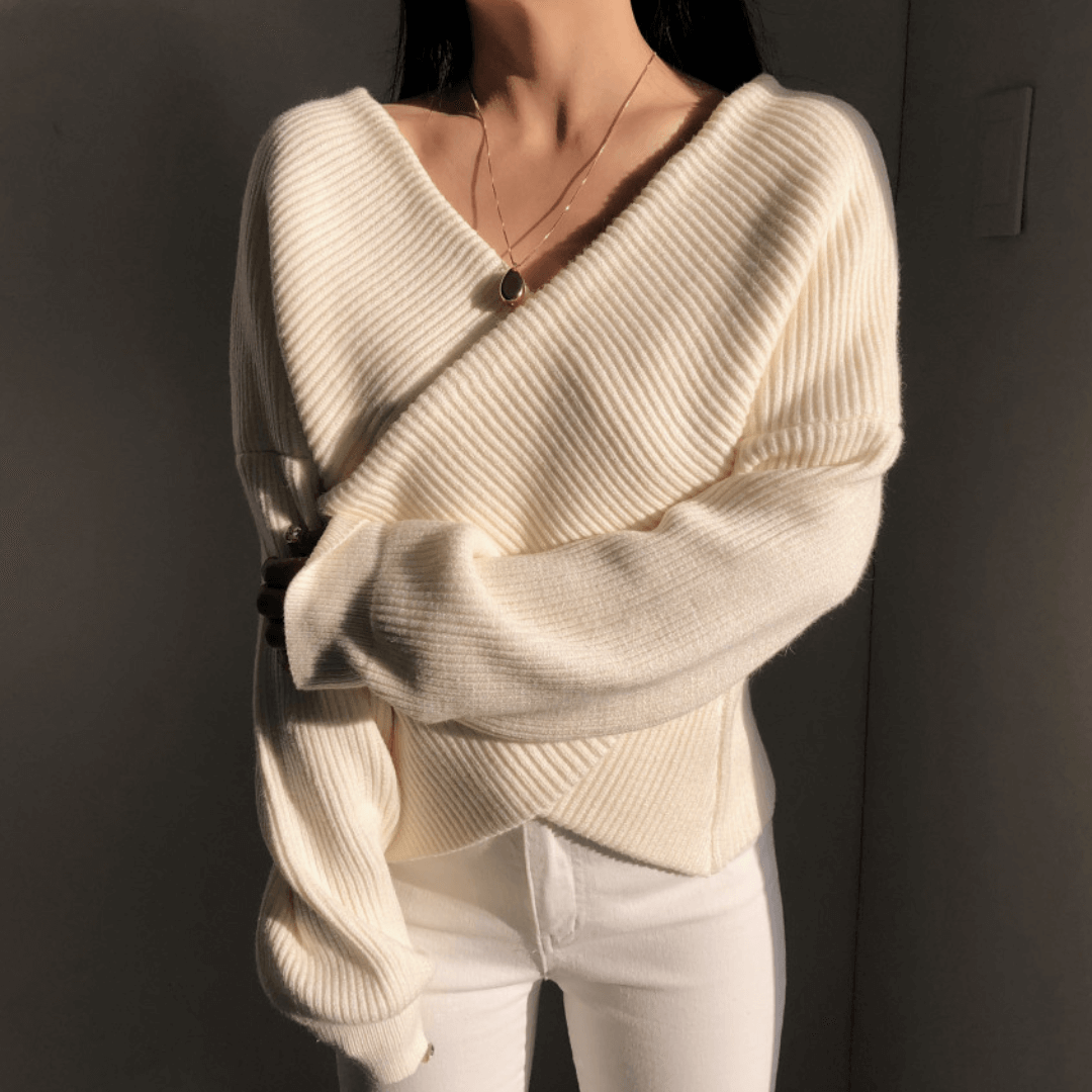 Blusa Feminina de Tricô Transpassada Londres Forglows
