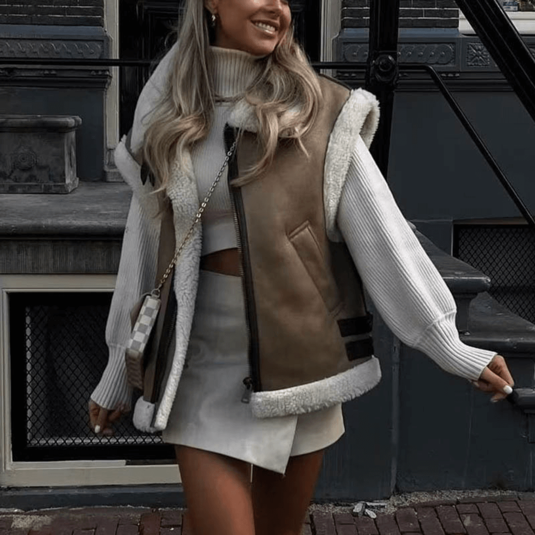 Maxi Colete Feminino com Pelo Forglows