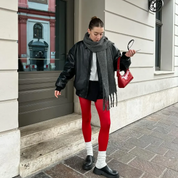 Meia-Calça Feminina Vermelha Forglows