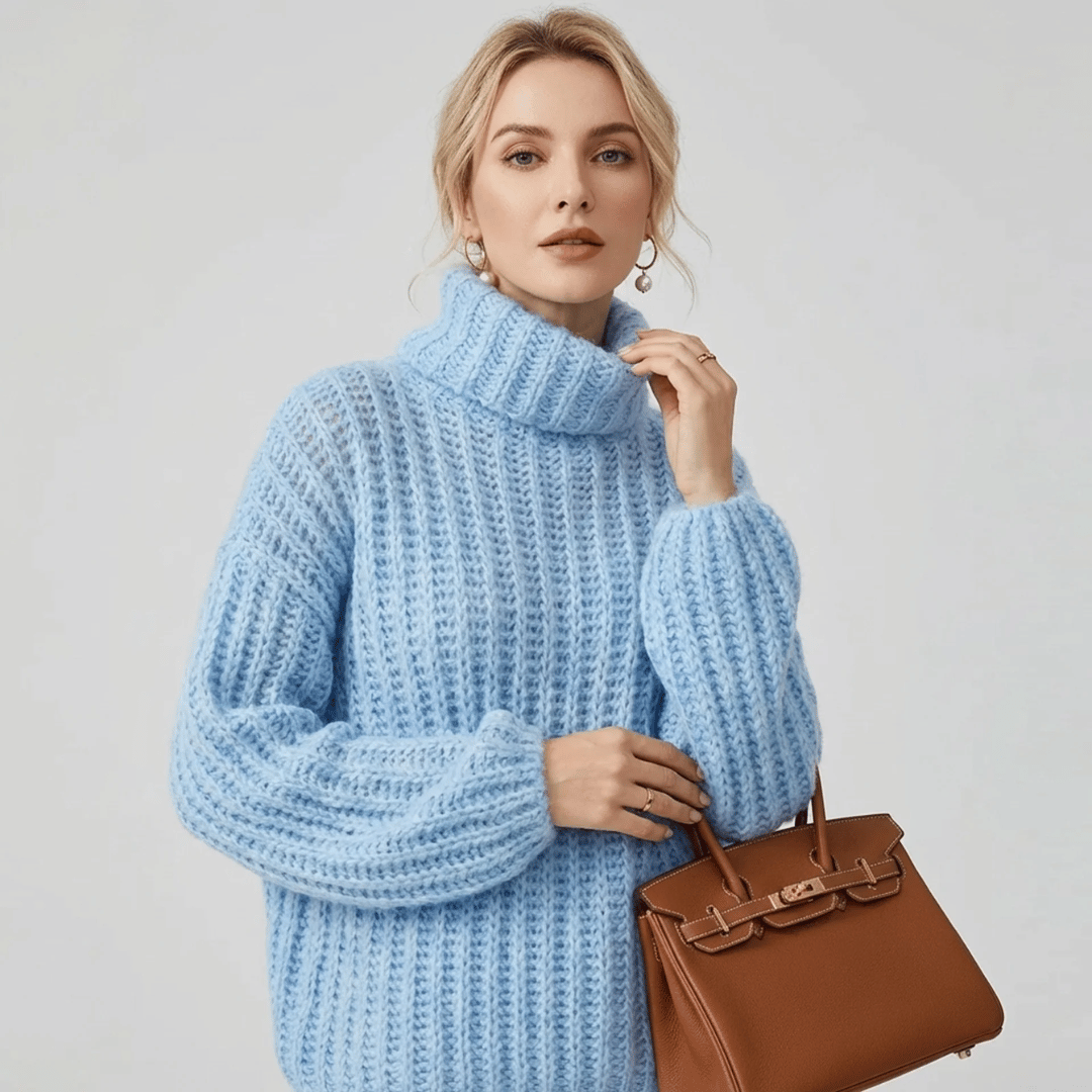 Blusão Feminino de Crochê com Gola Alta Forglows
