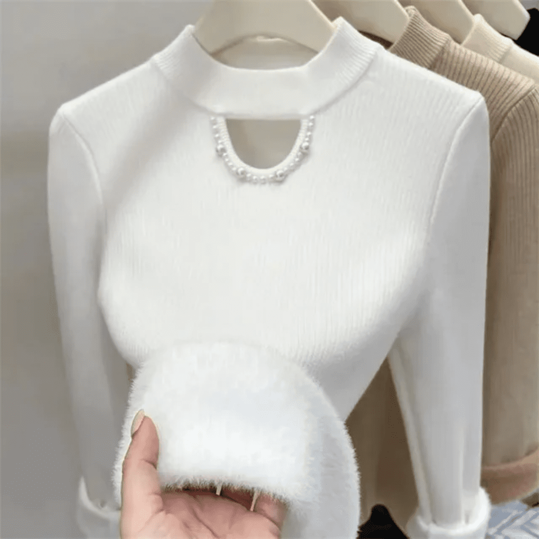 Suéter Feminino Peluciado com Pérolas Forglows