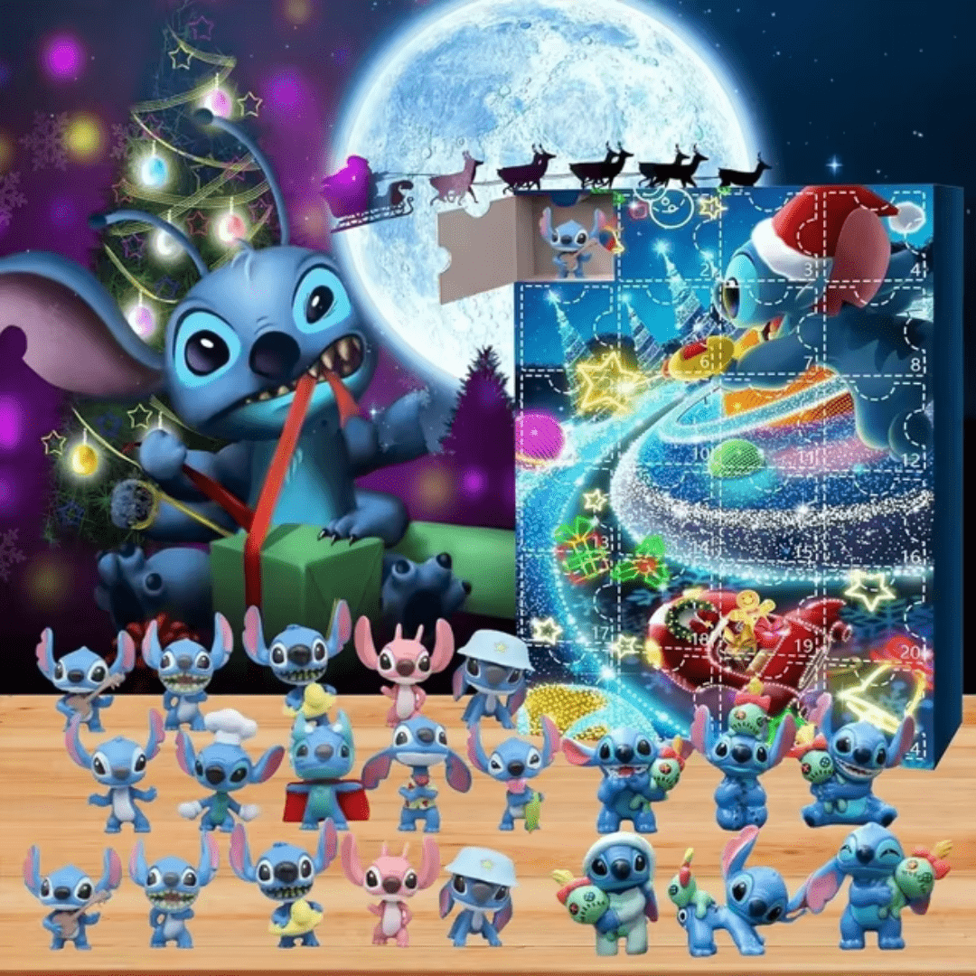 Calendário Contagem Regressiva Forglows + Brinquedos Surpresa Personagens Stitch