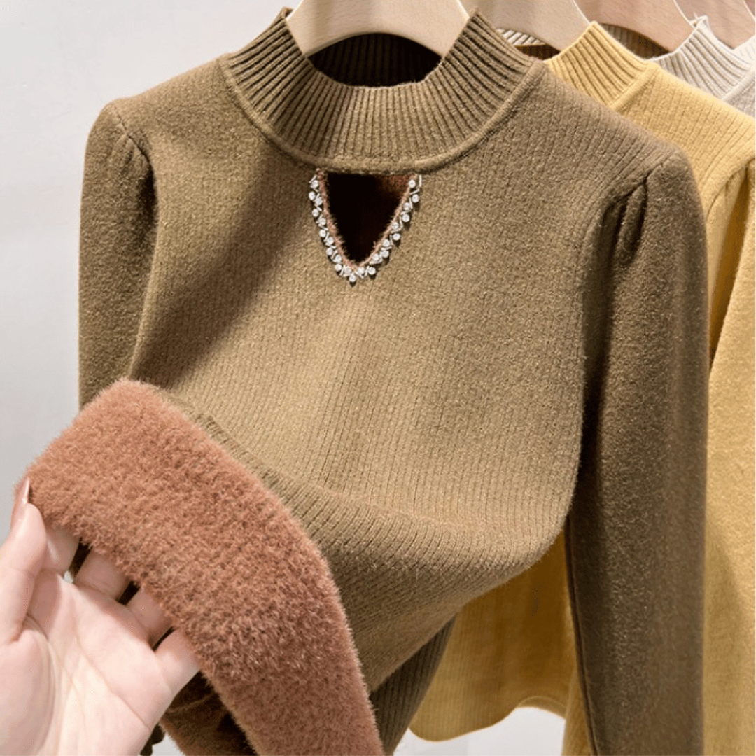 Suéter Feminino Peluciado com Pérolas Forglows