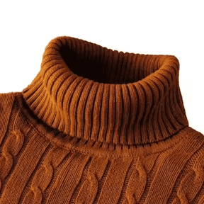 Suéter Masculino Gola Alta Trançado