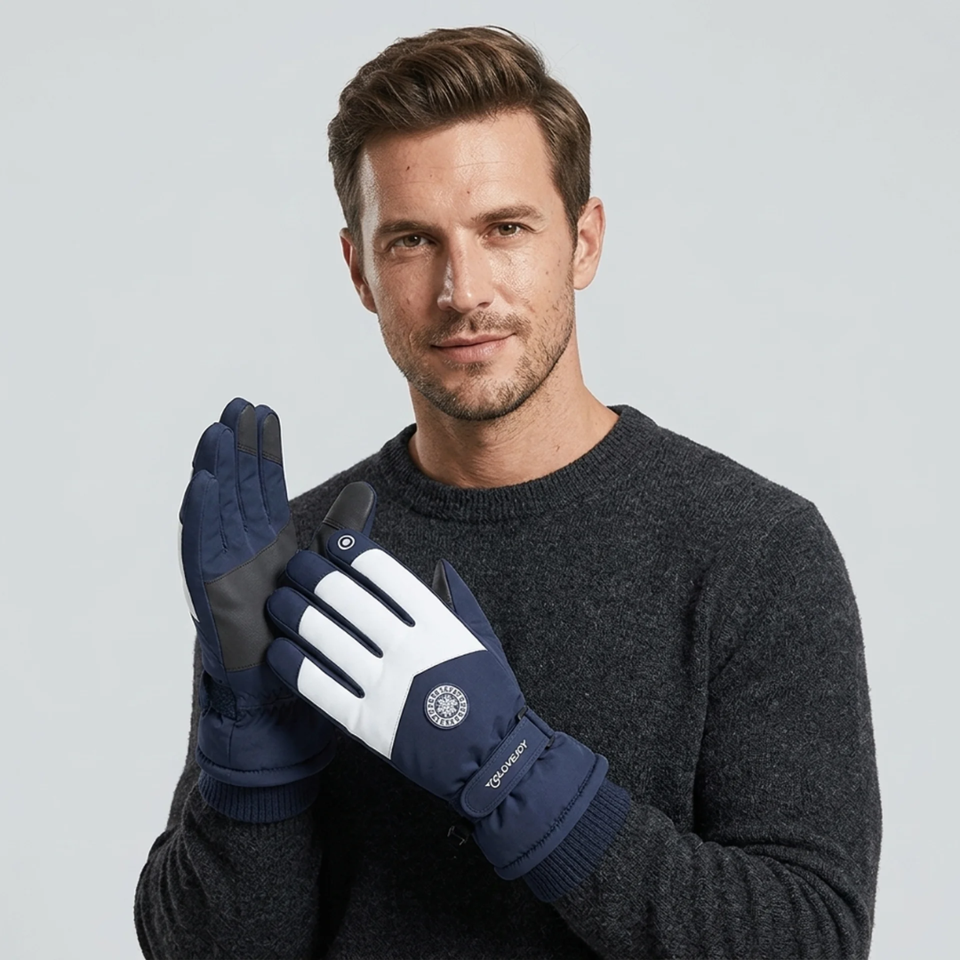 Luva Masculina para Neve Impermeável e Touchscreen Forglows