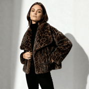 Casaco Feminino de Pele Animal Print Forglows