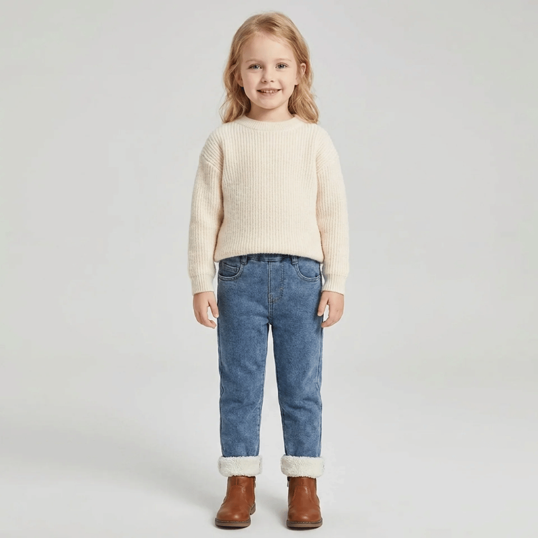 Calça Infantil Jeans Com Pelúcia Forglows
