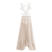 Vestido Feminino Longo Fluído com Transparência Forglows