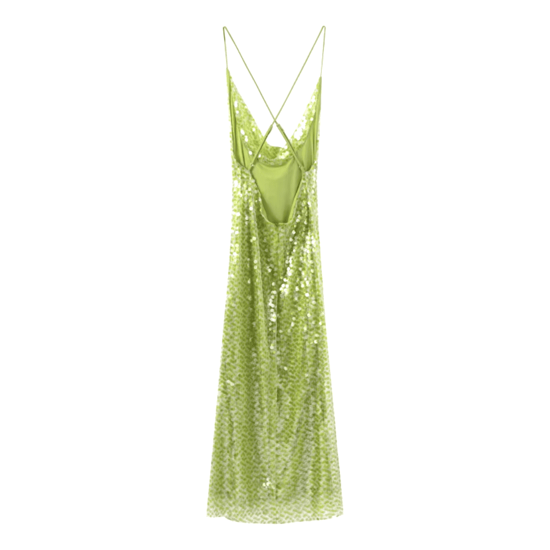 Vestido Feminino Longo com Lantejoulas Forglows