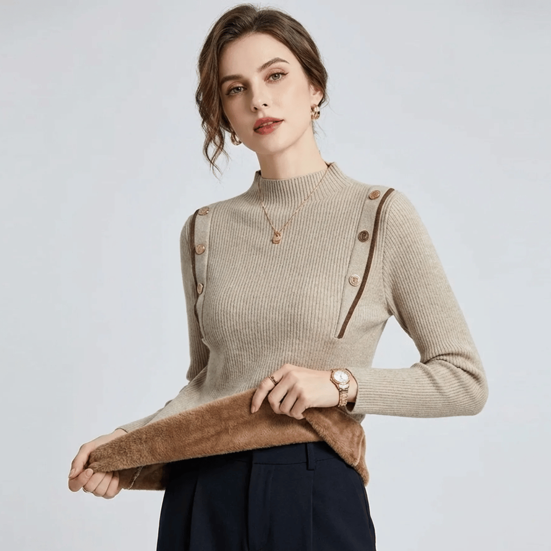 Suéter Feminino Peluciado Botões Forglows