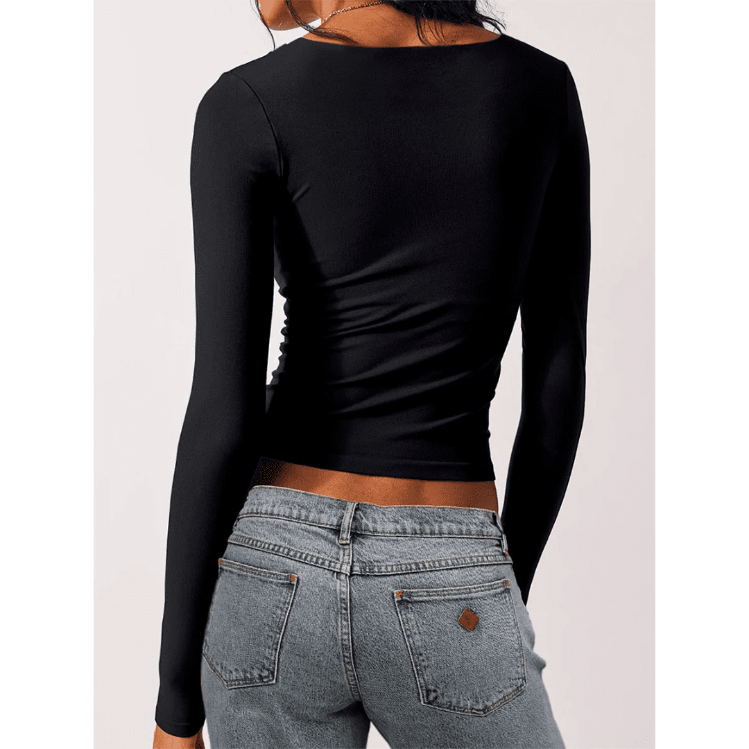 Blusa Feminina Básica Decote Quadrado Mia Forglows