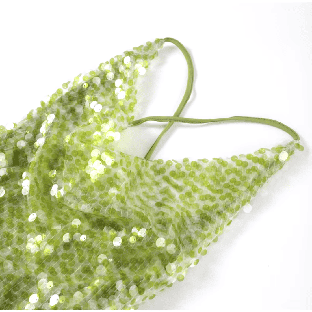 Vestido Feminino Longo com Lantejoulas Forglows