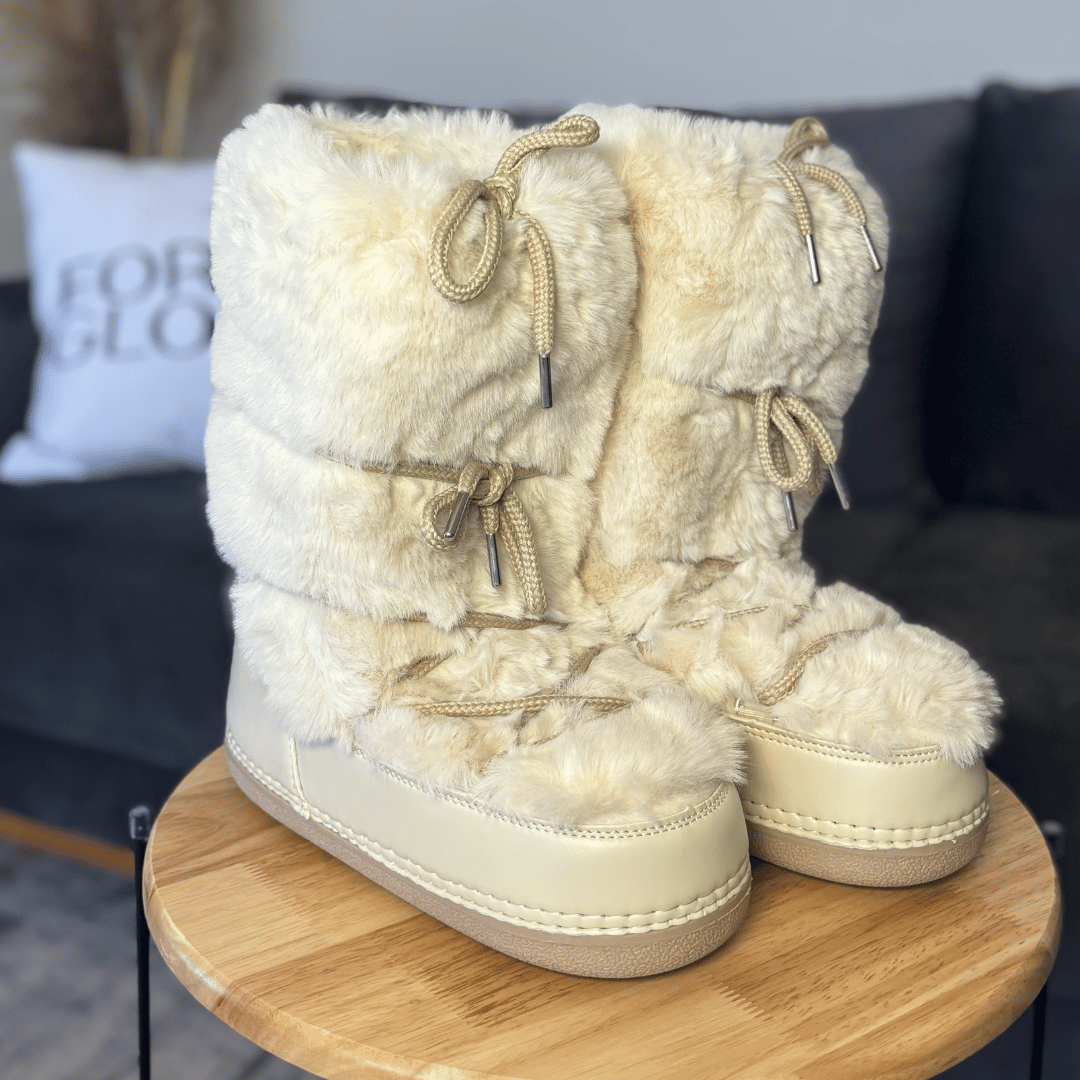 Bota Feminina para Neve Antiderrapante com Pelúcia Forglows